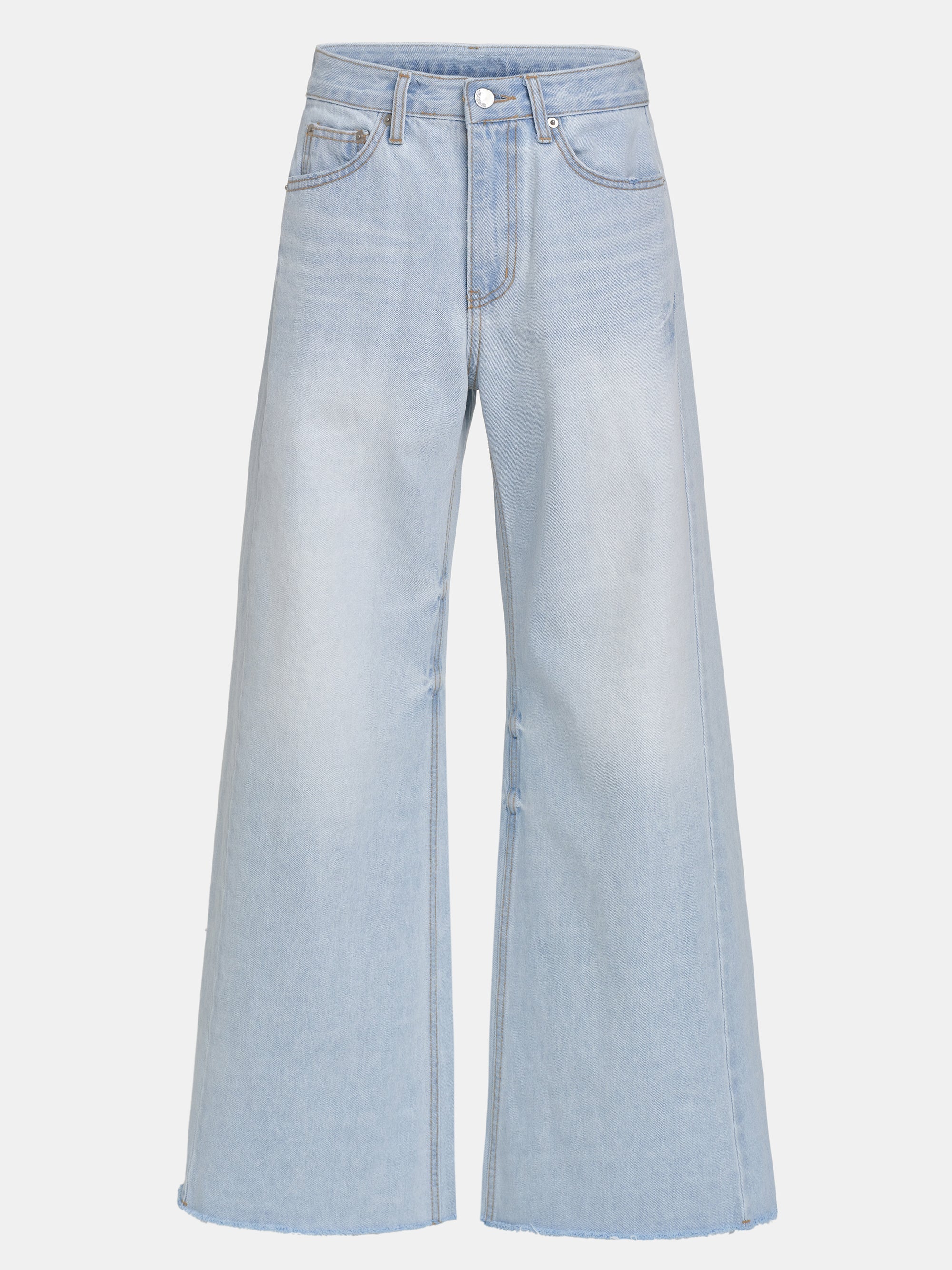 Slouchy Flared Jeans, Light Blue