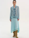 Cascade Organza Shirt, Blue
