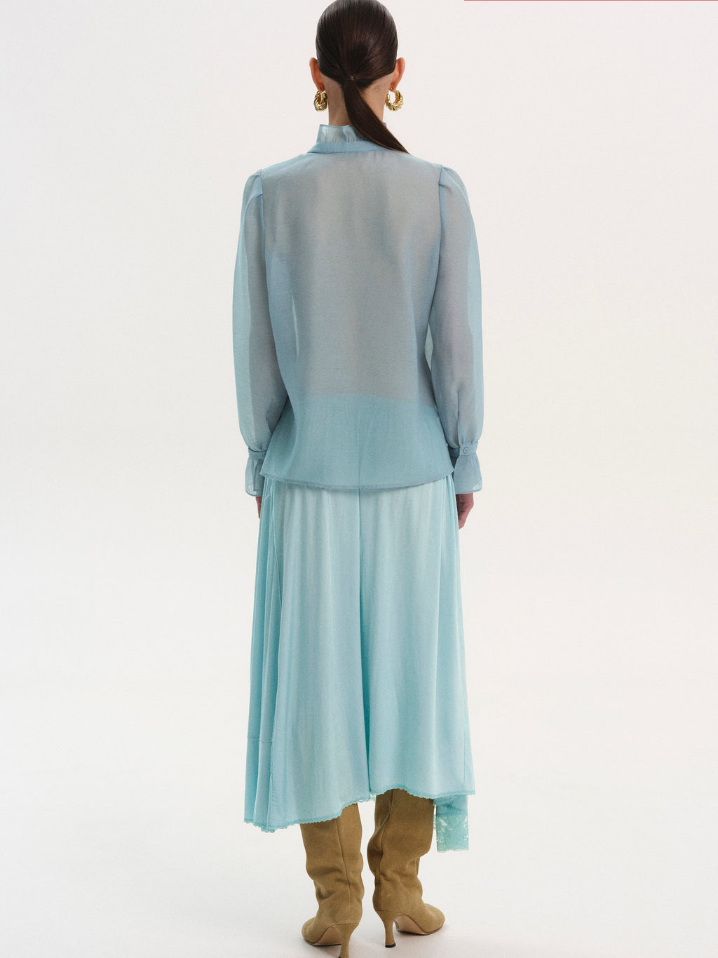 Cascade Organza Shirt, Blue