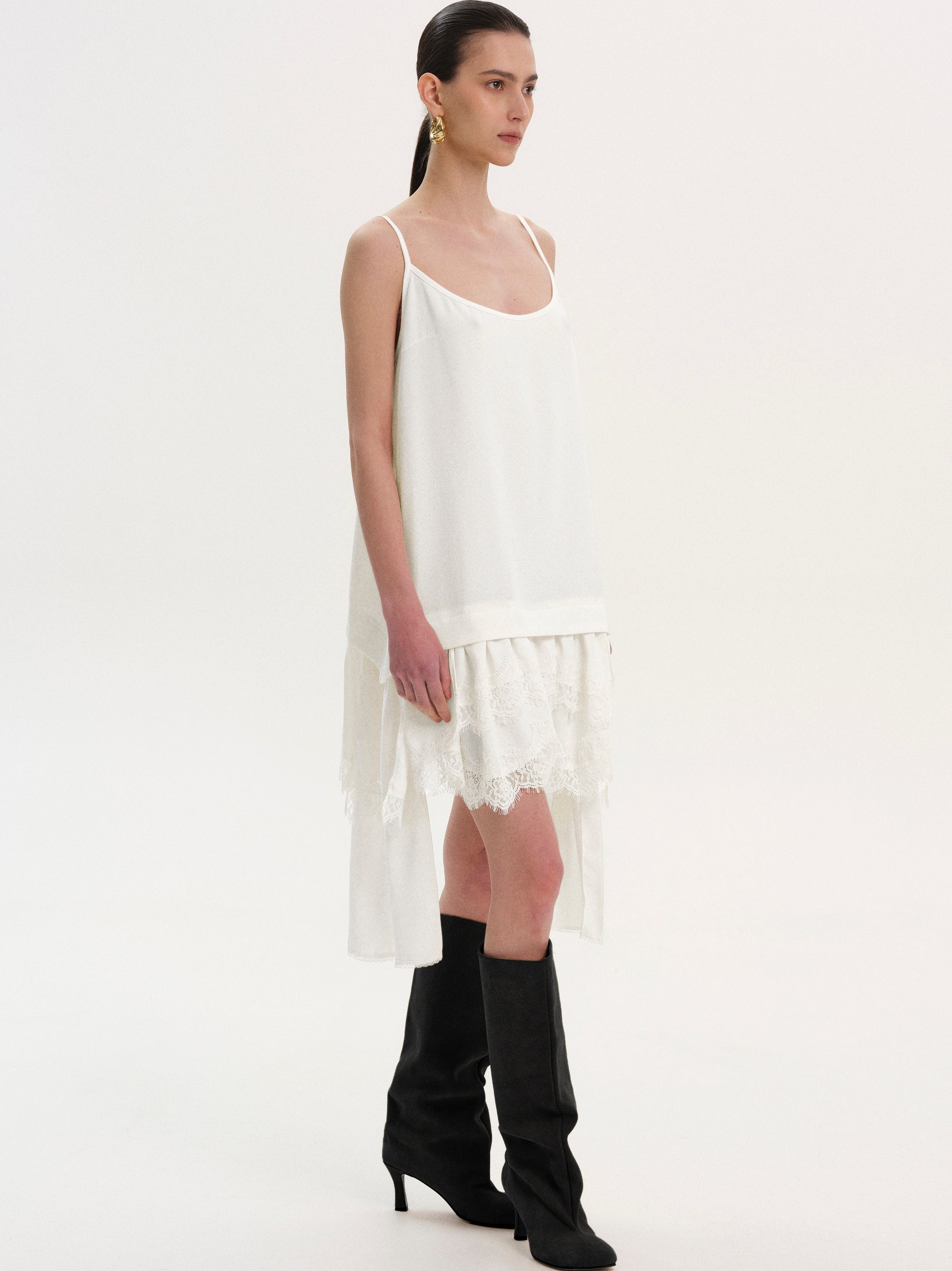 Lingerie Camisole Dress, White