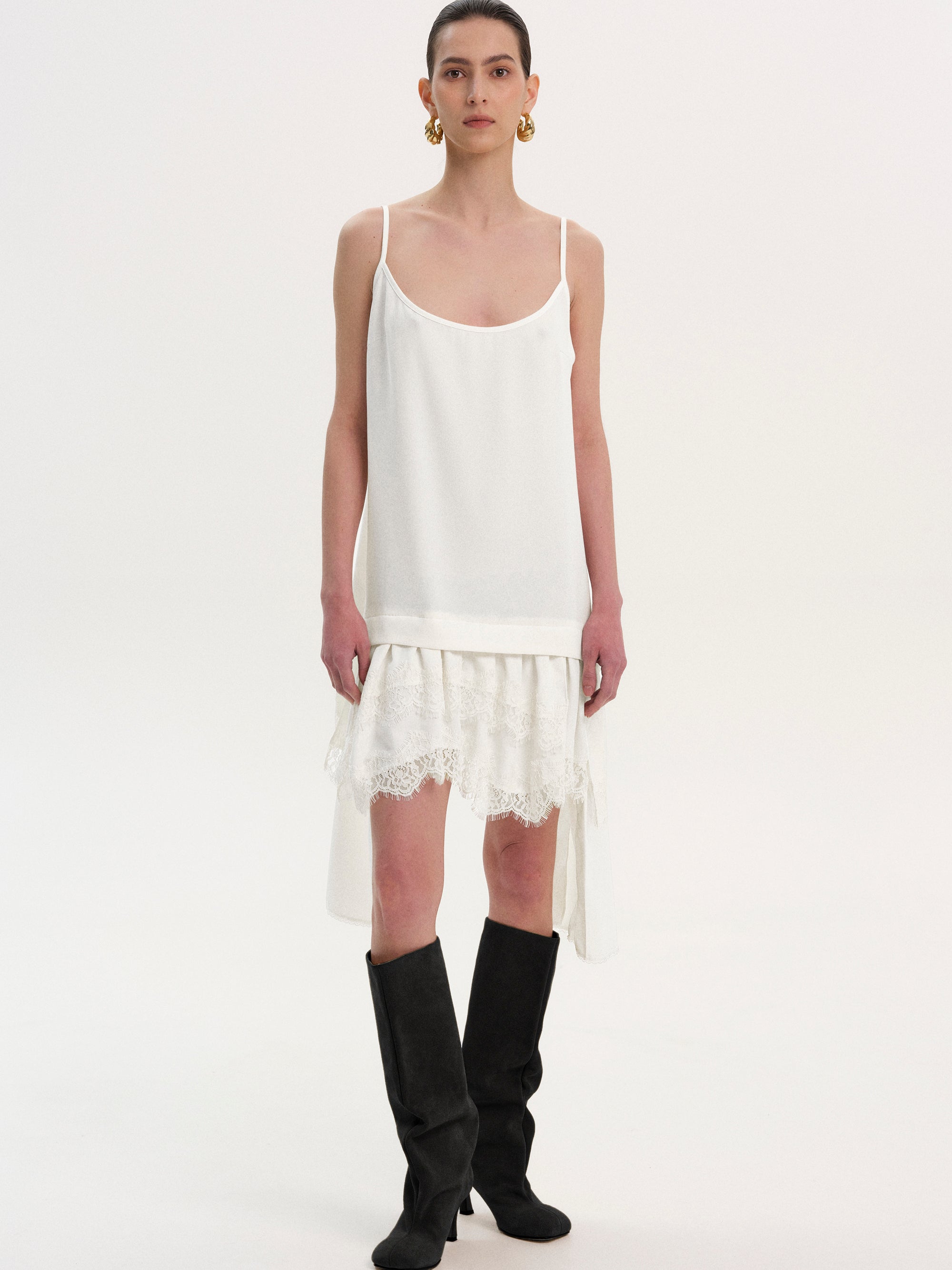 Lingerie Camisole Dress, White
