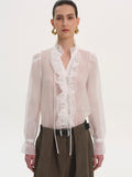 Cascade Organza Shirt, White
