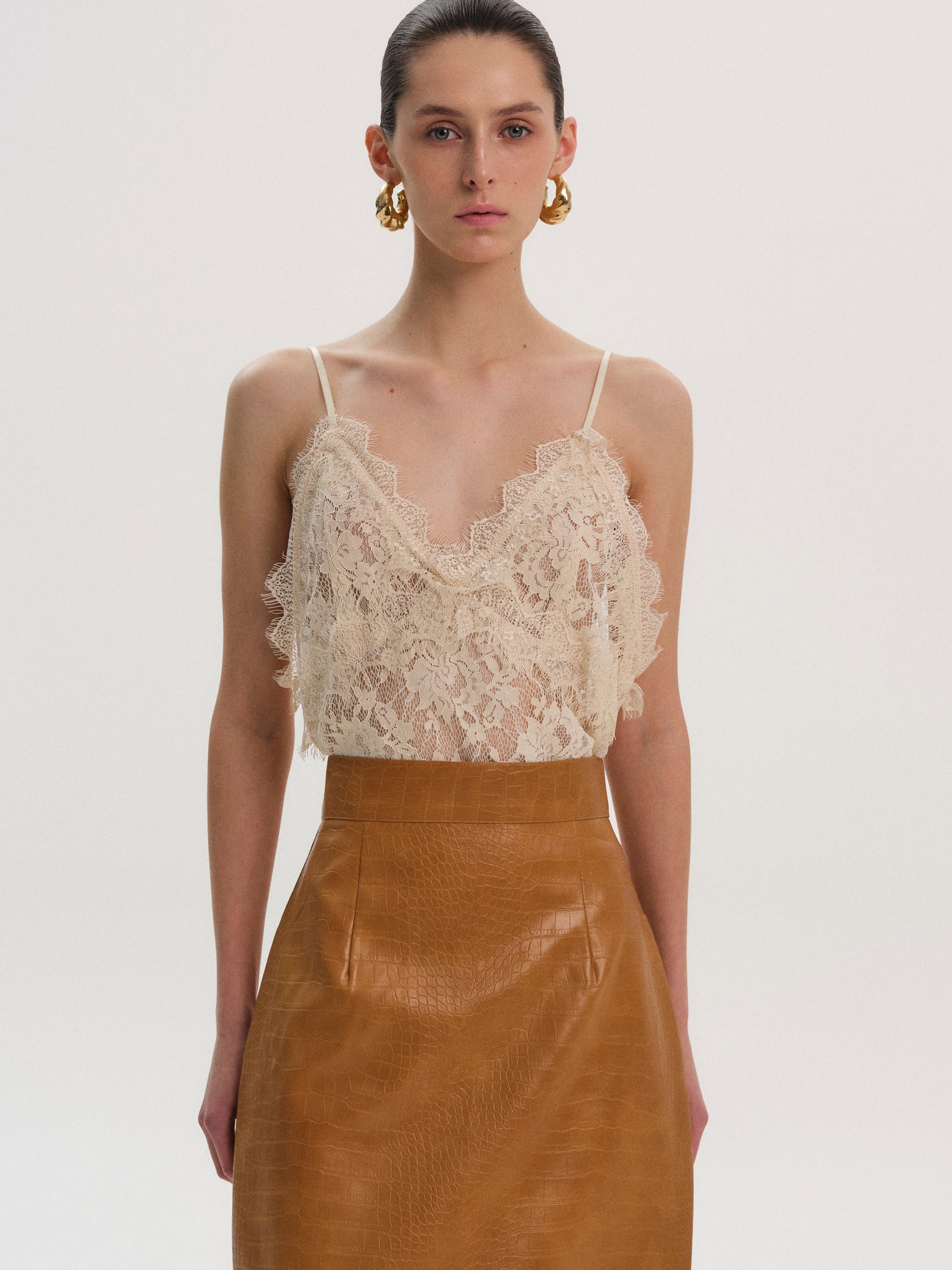 Guipure Lace Camisole, Birch
