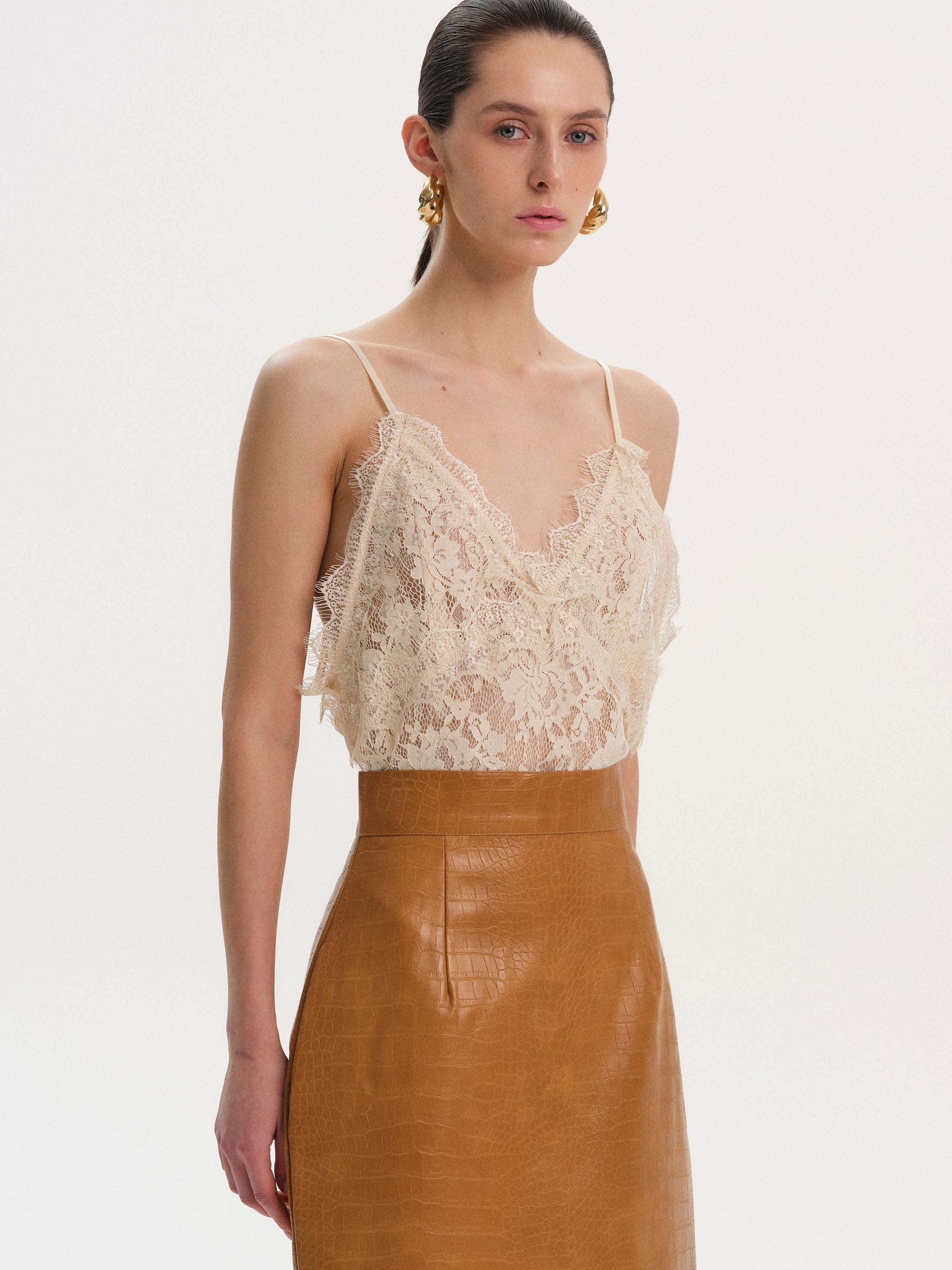 Guipure Lace Camisole, Birch