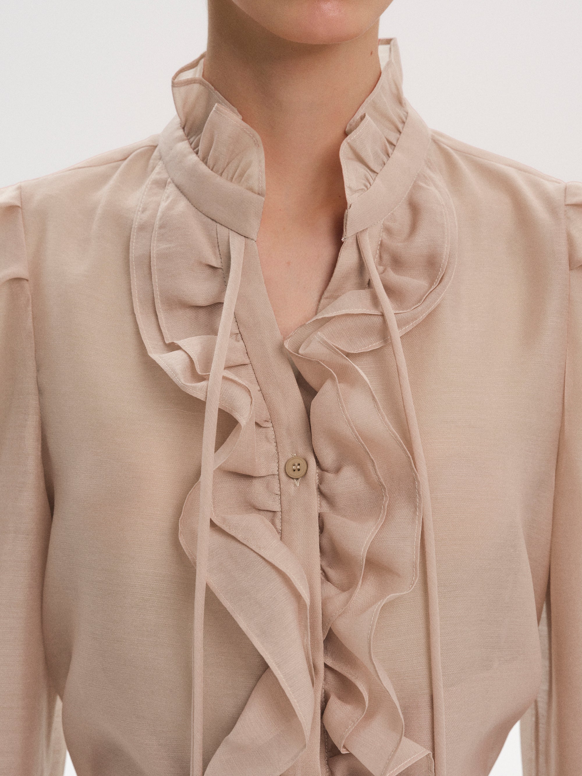 Cascade Organza Shirt, Pink