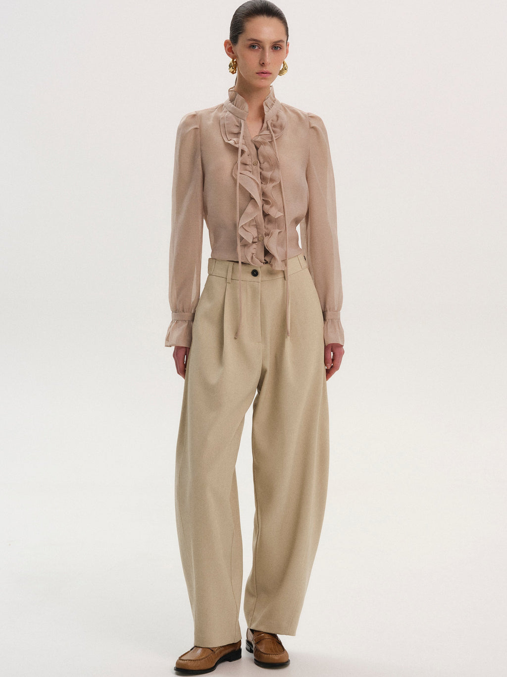 Cascade Organza Shirt, Pink