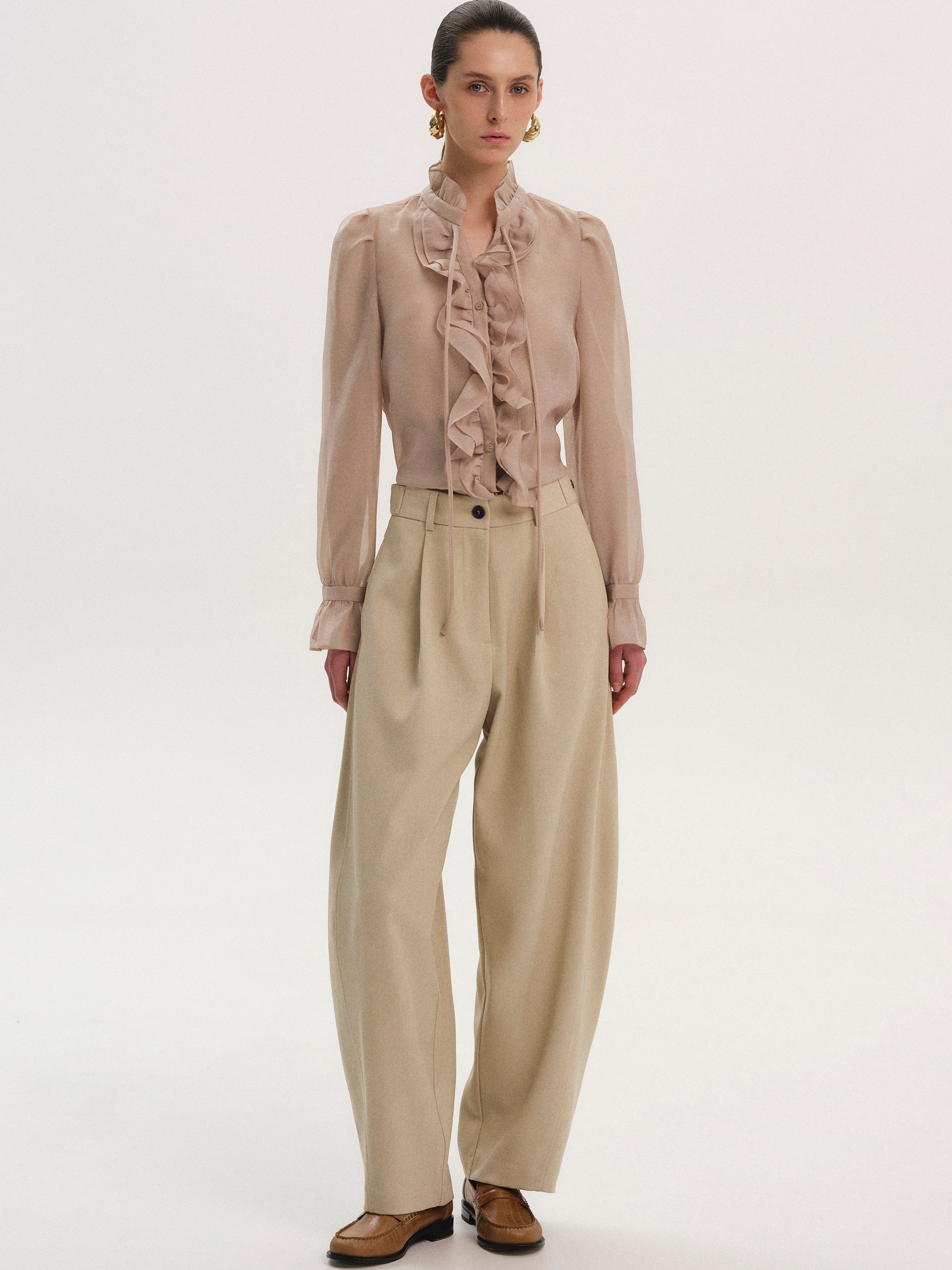 Cascade Organza Shirt, Pink