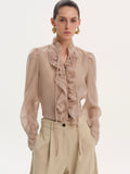 Cascade Organza Shirt, Pink