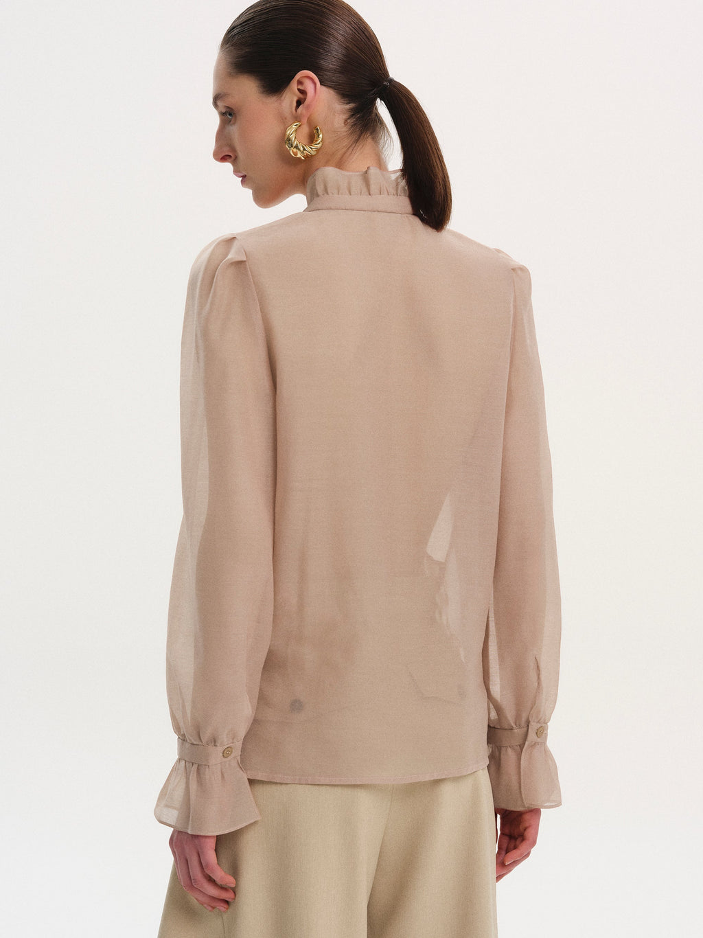 Cascade Organza Shirt, Pink