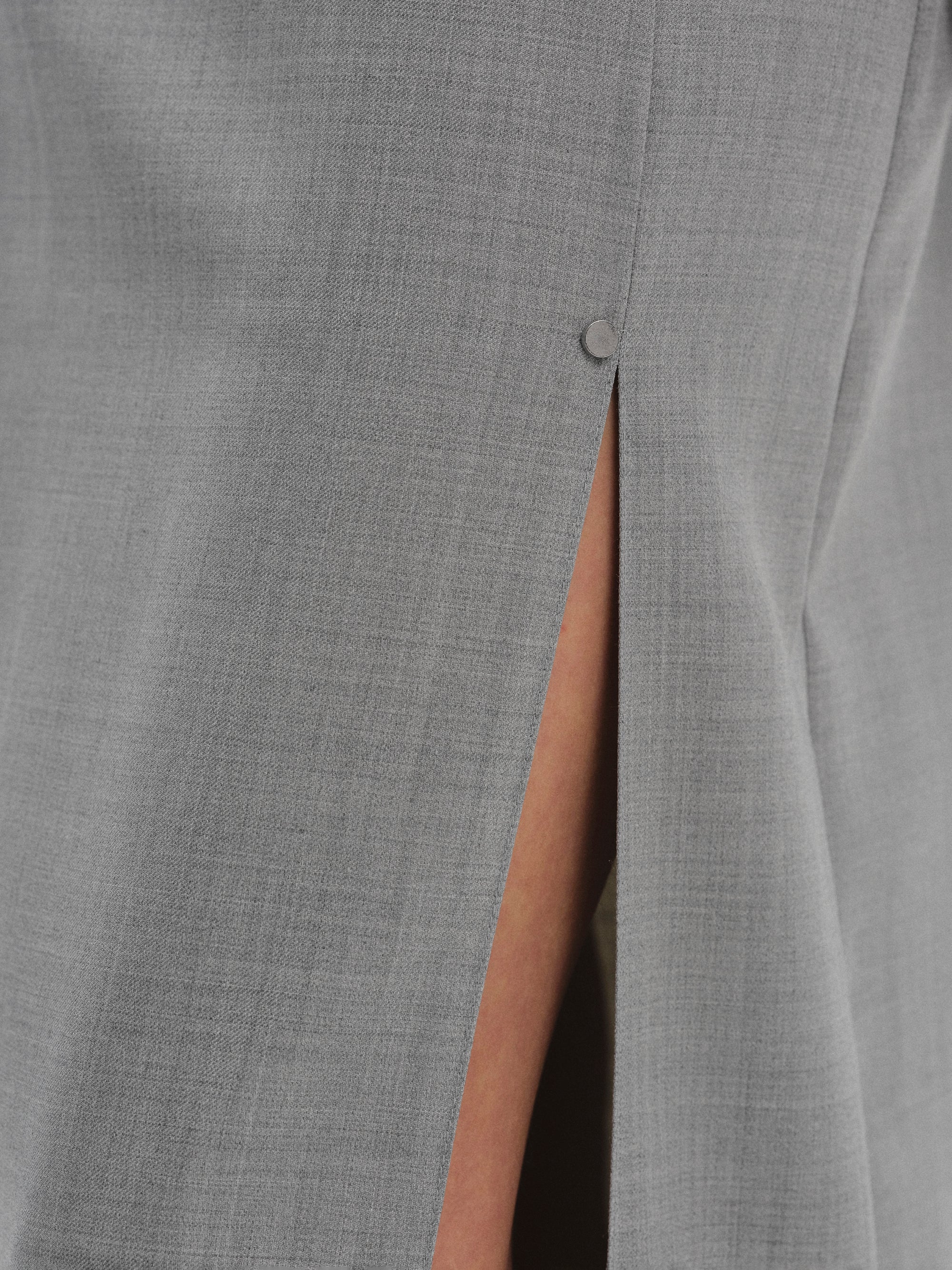 Pencil Slit Maxi Skirt, Grey
