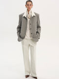 Shirt Collar Blazer, Grey Melange