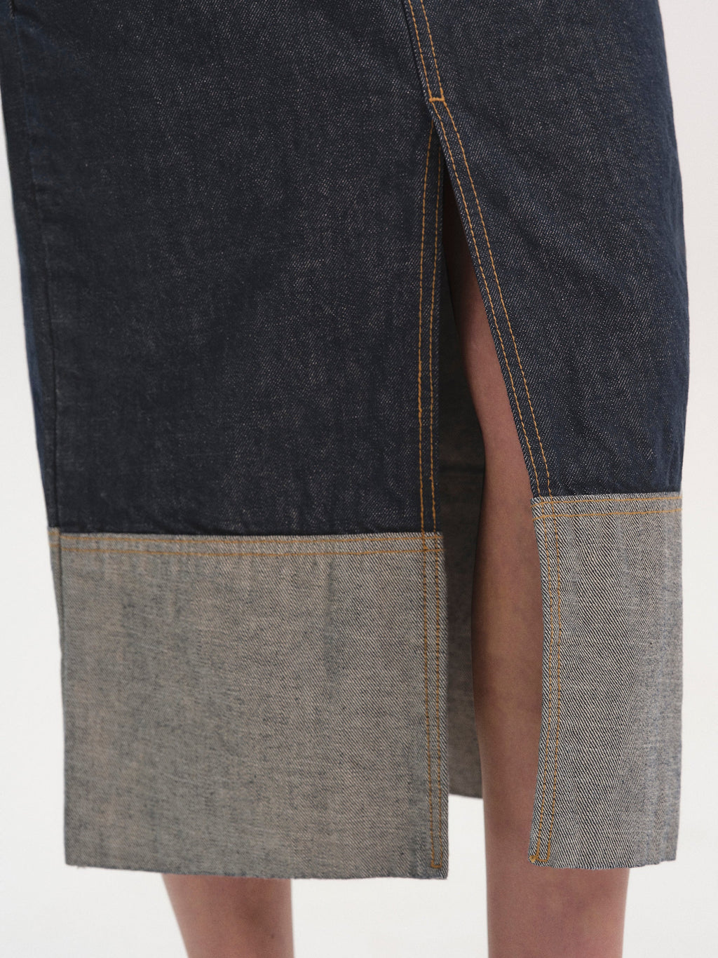 Rolled Cuff Denim Skirt, Indigo