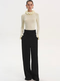 High Waist Creased Trousers, Black