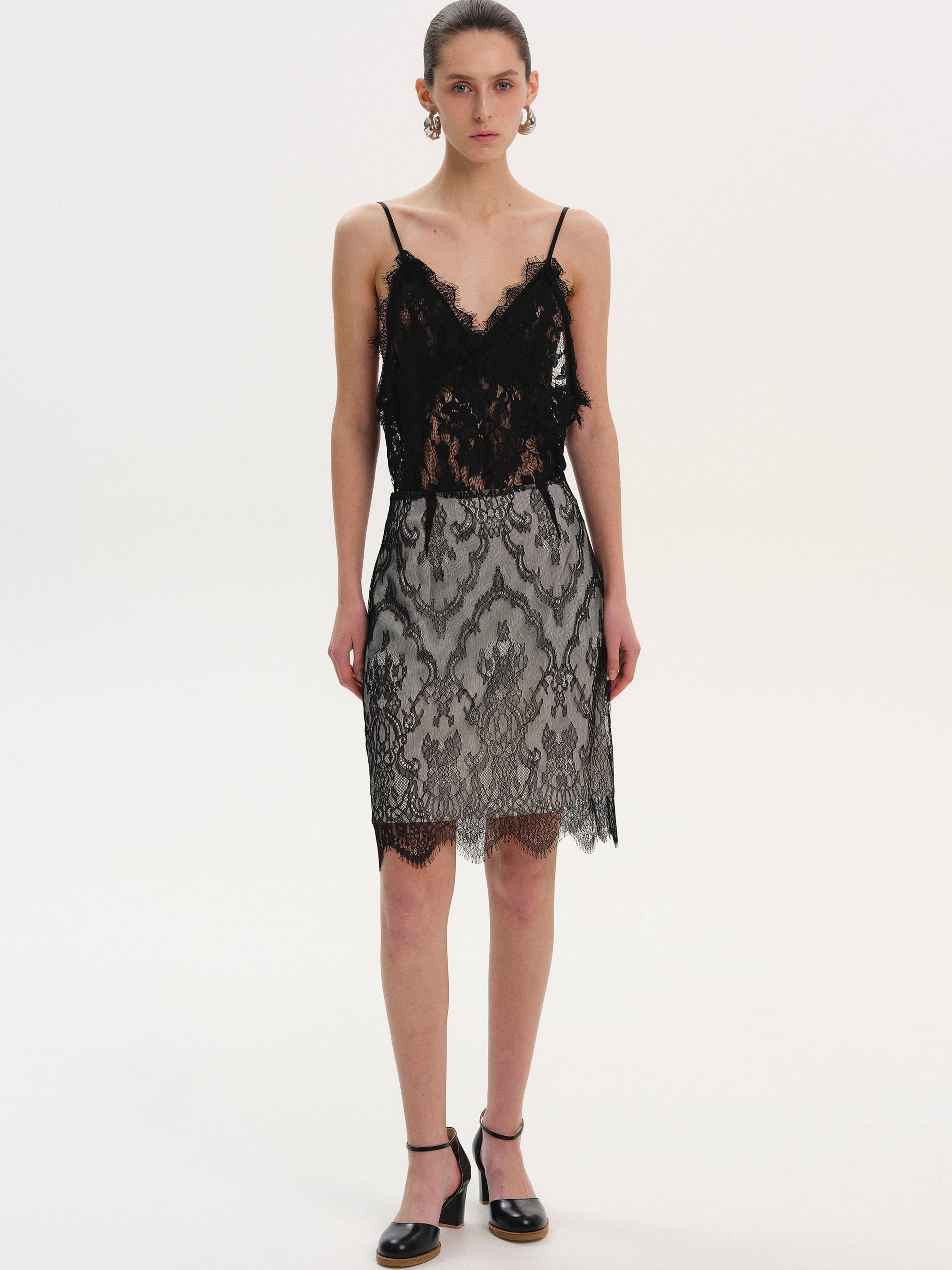 Guipure Lace Camisole, Black