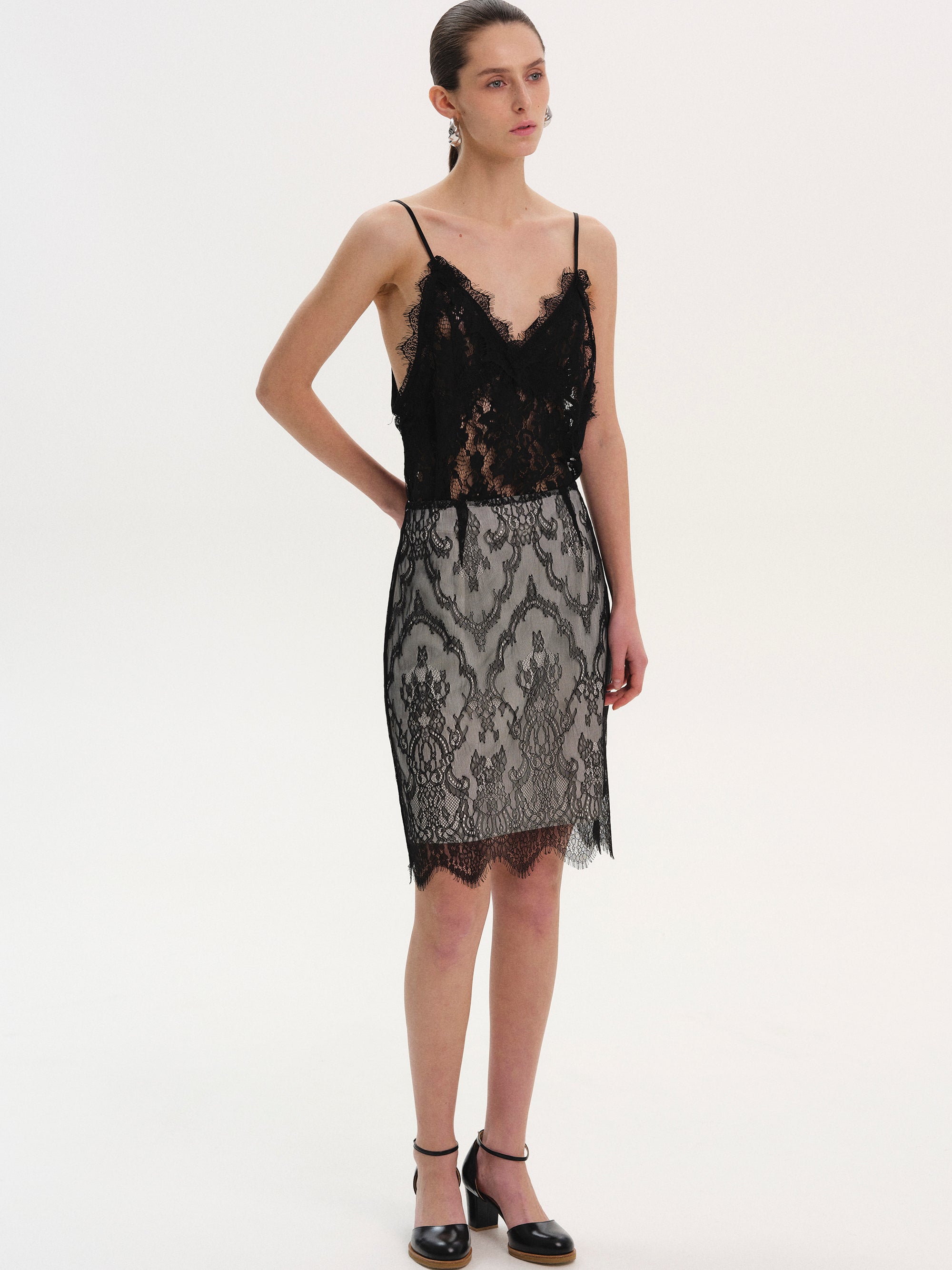 Lingerie Lace Skirt, Black