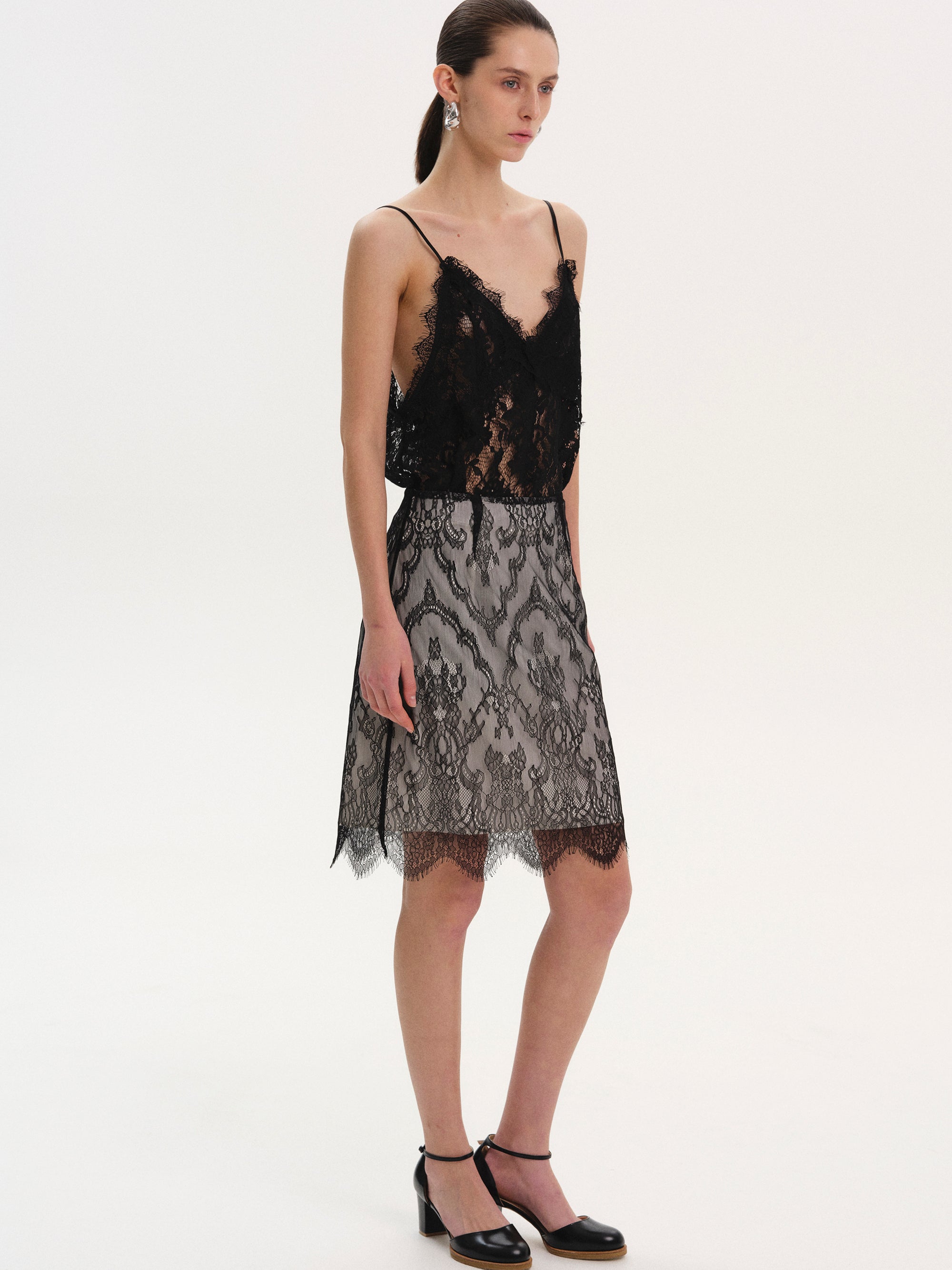 Guipure Lace Camisole, Black