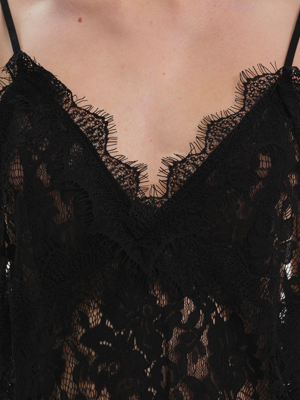 Guipure Lace Camisole, Black