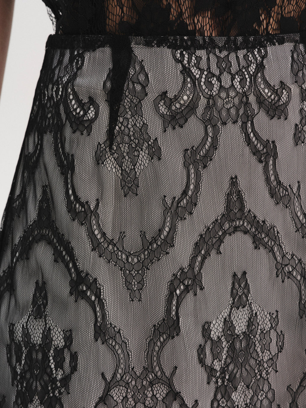 Lingerie Lace Skirt, Black