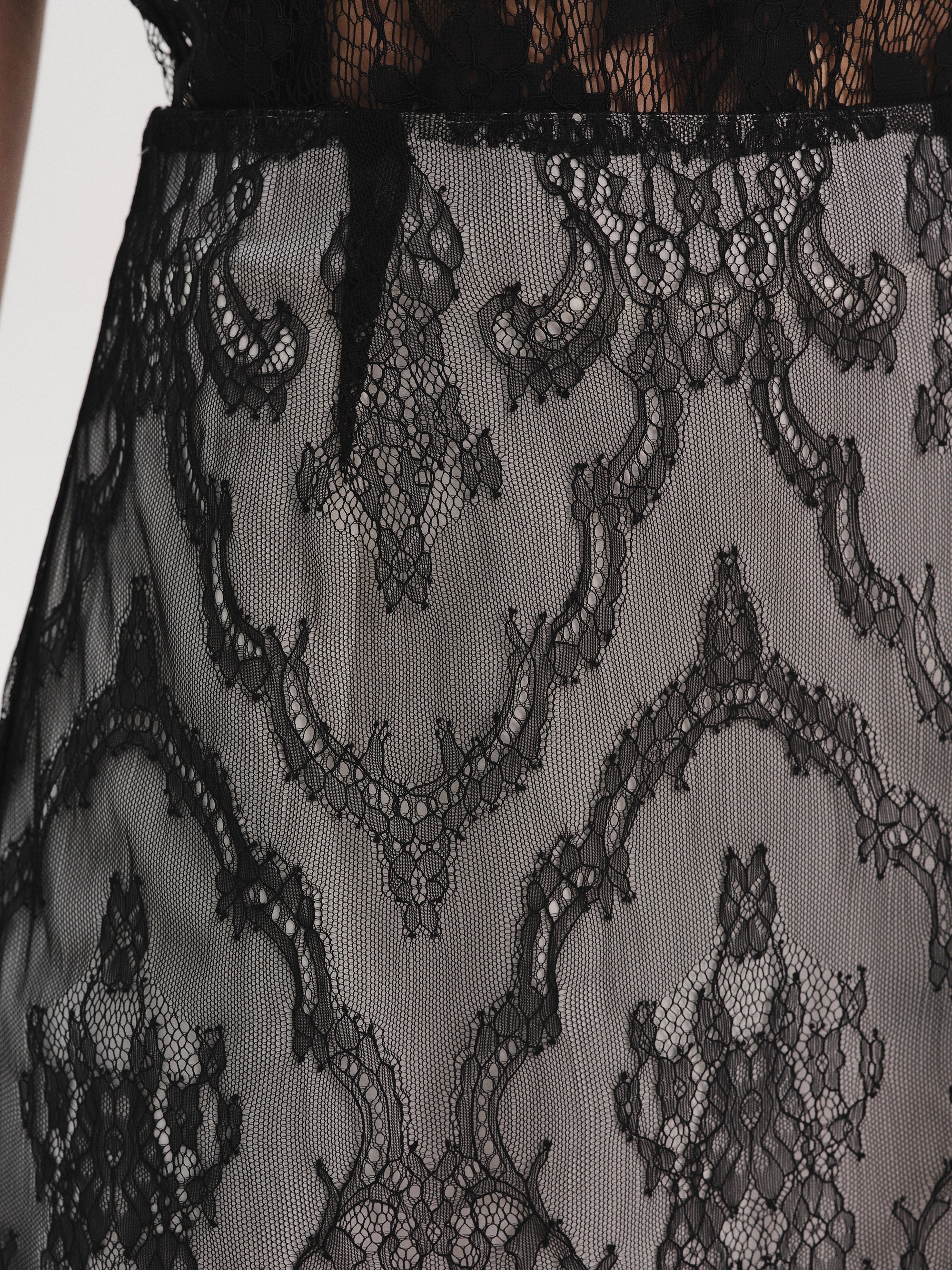 Lingerie Lace Skirt, Black