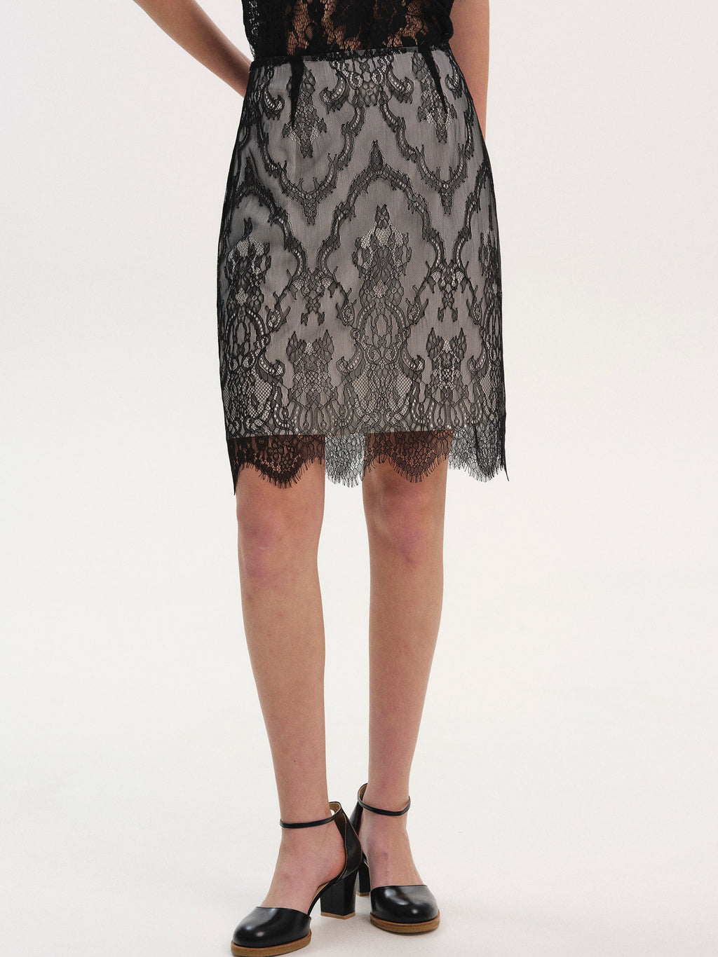Lingerie Lace Skirt, Black