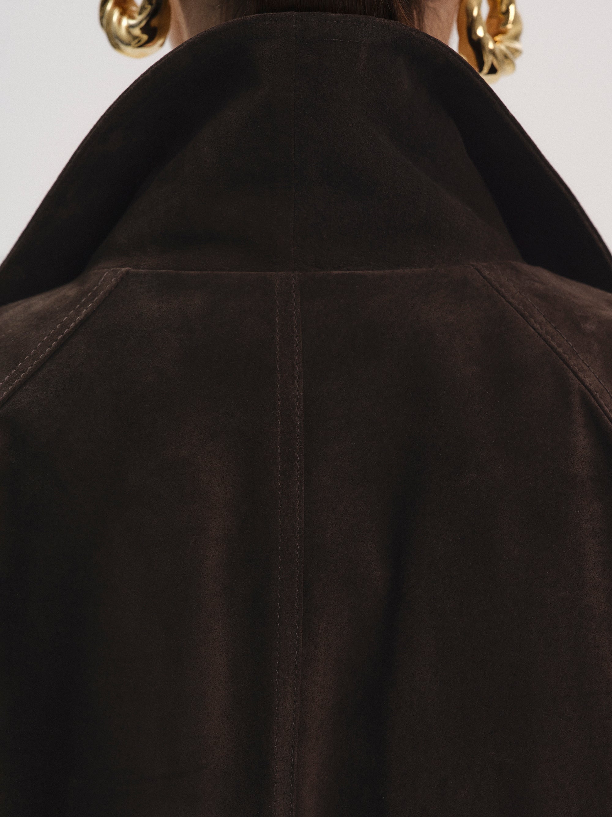Suede Field Shirt Jacket, Chocolate