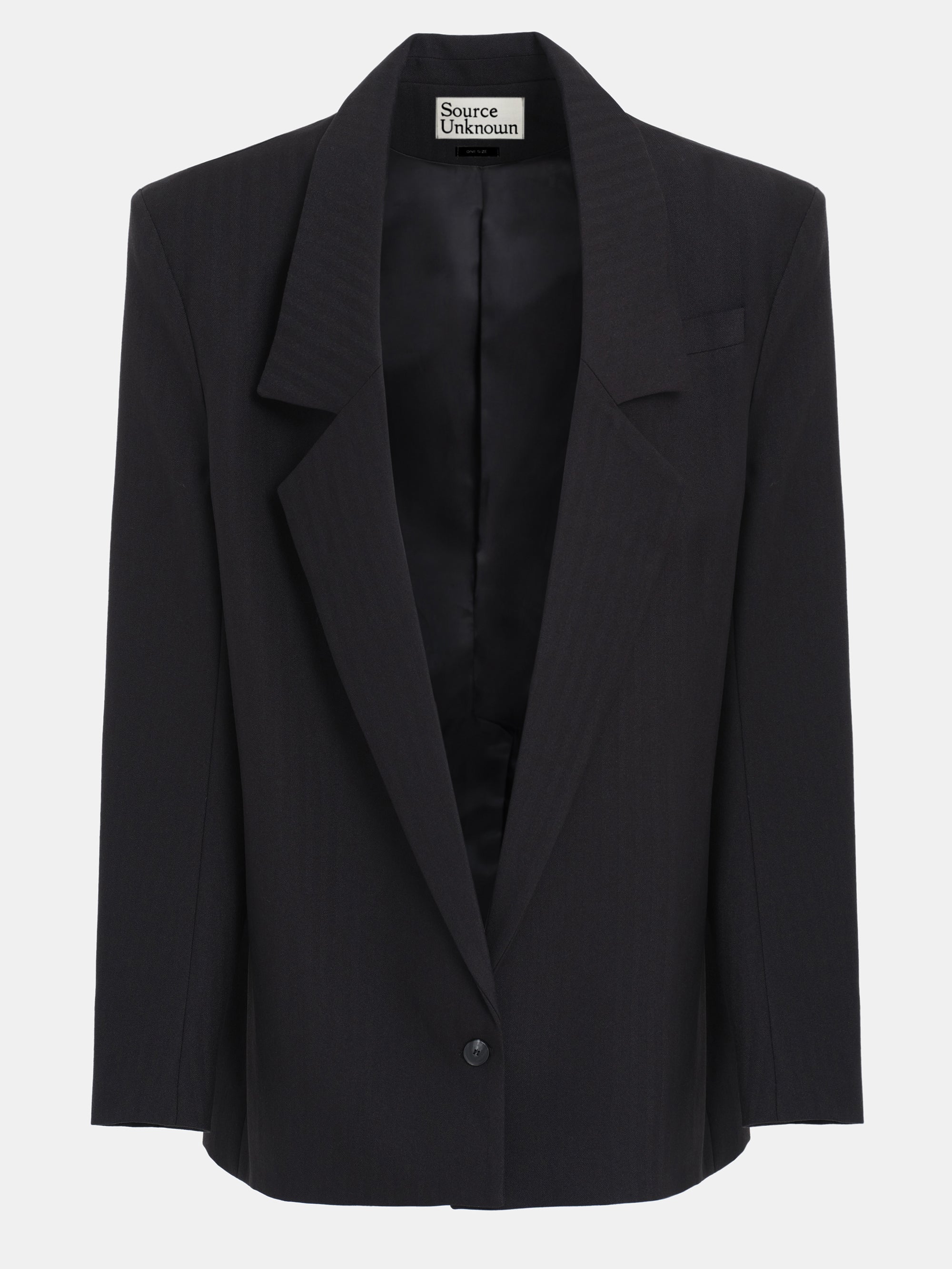 Long Notched Lapel Blazer, Black Striped