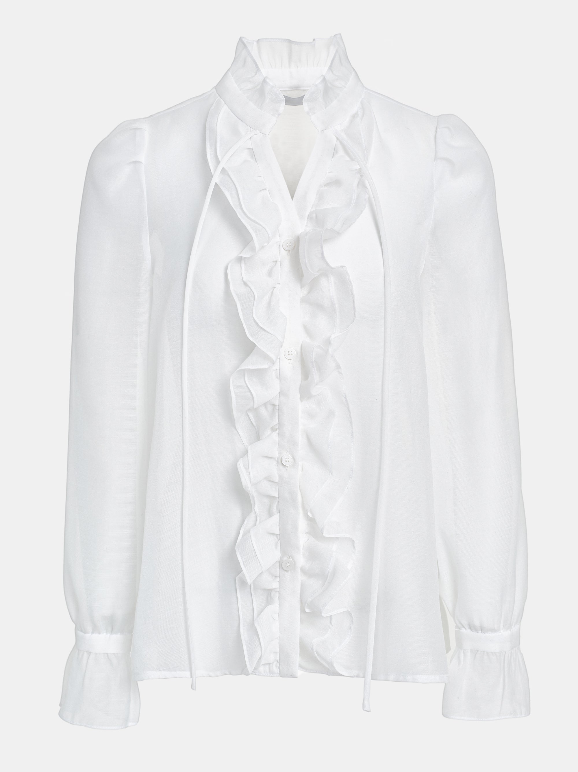 Cascade Organza Shirt, White