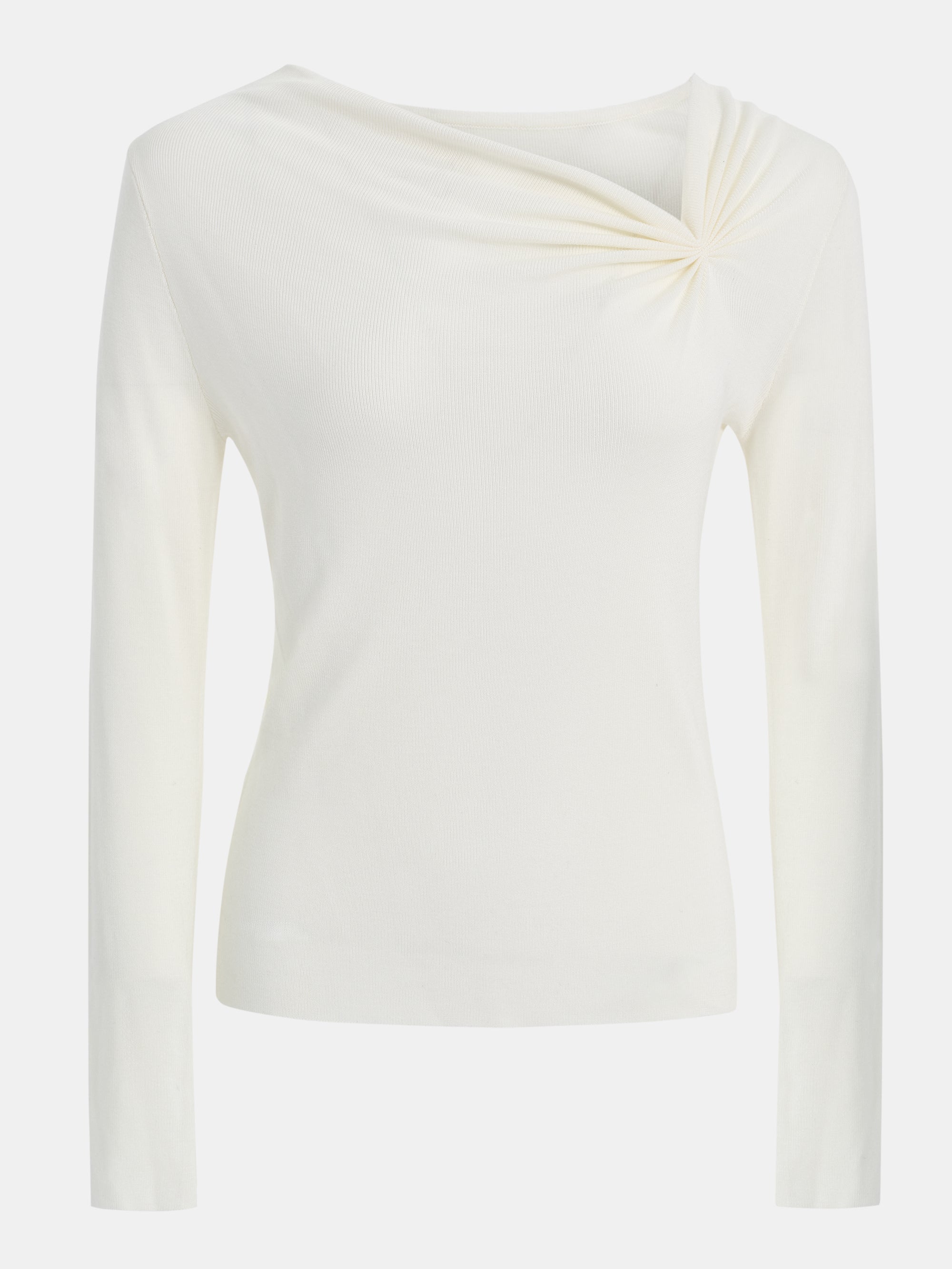 Interlock Asymmetric Neck Top, White