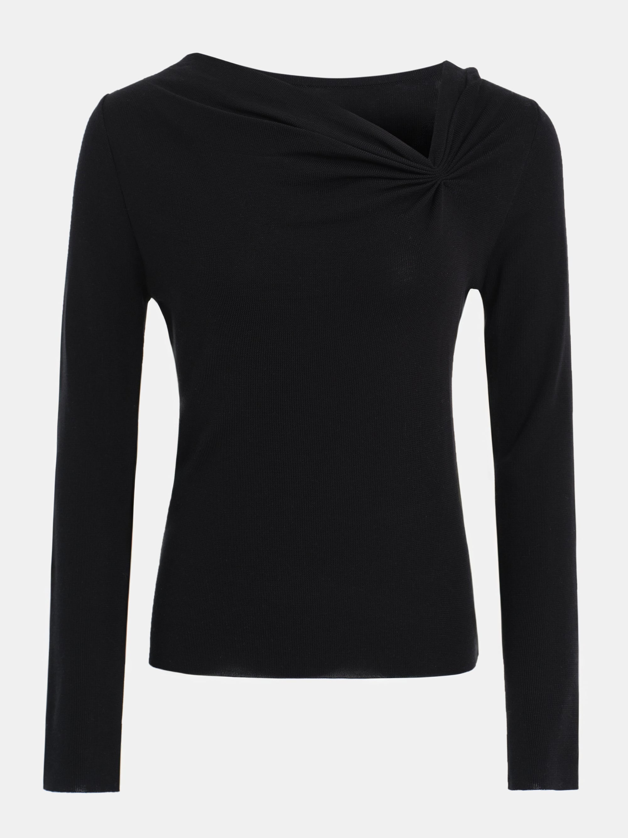 Interlock Asymmetric Neck Top, Black