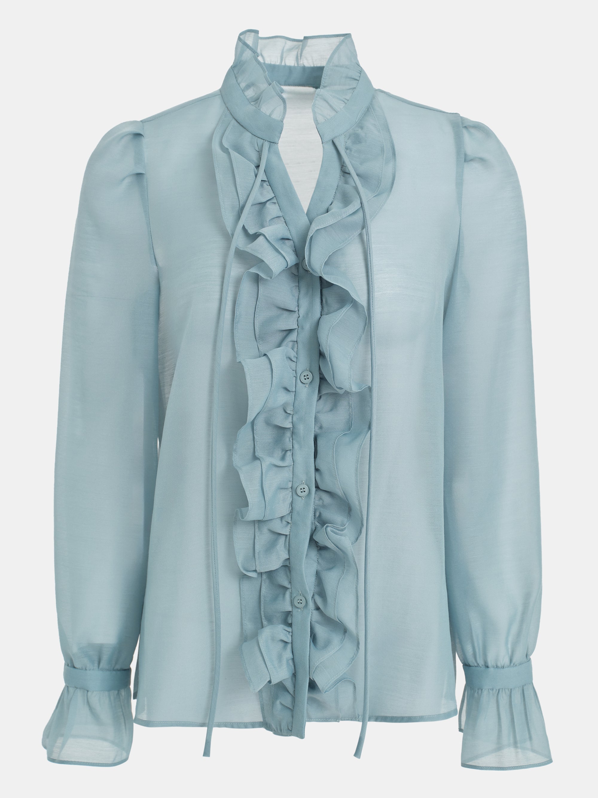 Cascade Organza Shirt, Blue