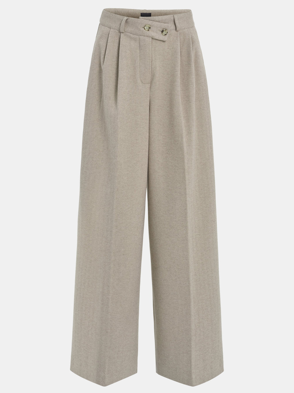 Wrap Button Trousers, Taupe
