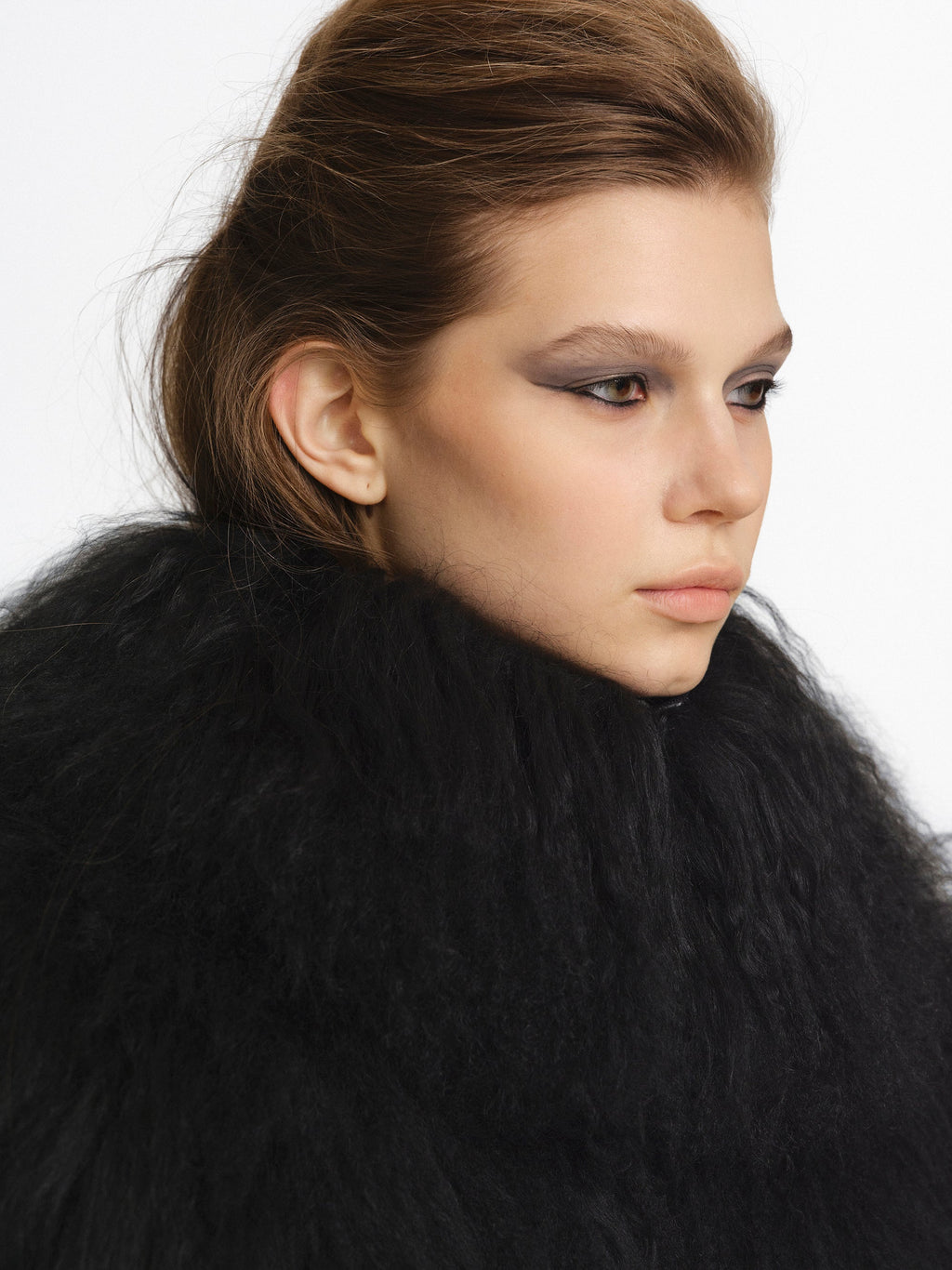 Sculptural Lamb Fur Cocoon Coat