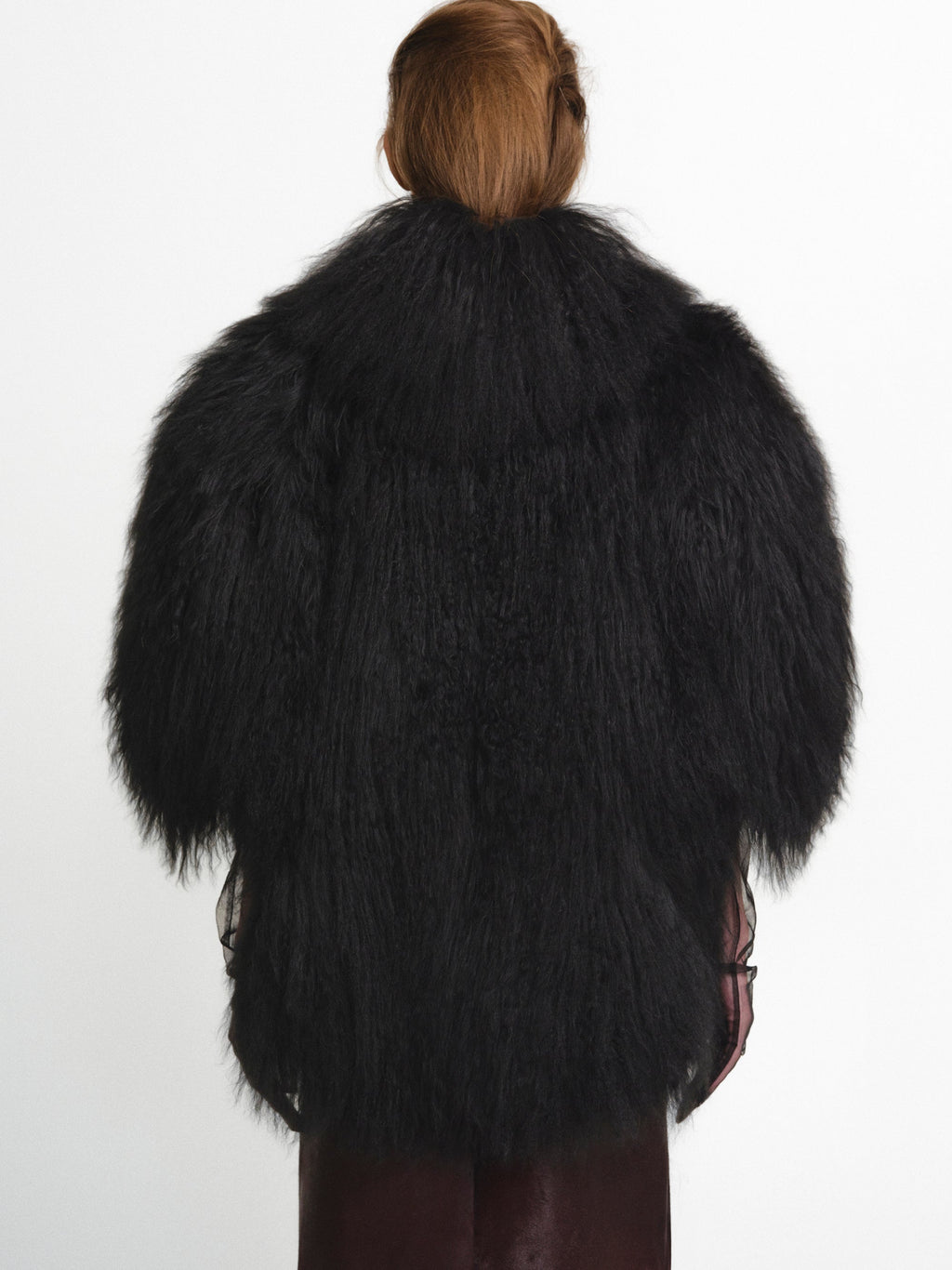 Sculptural Lamb Fur Cocoon Coat