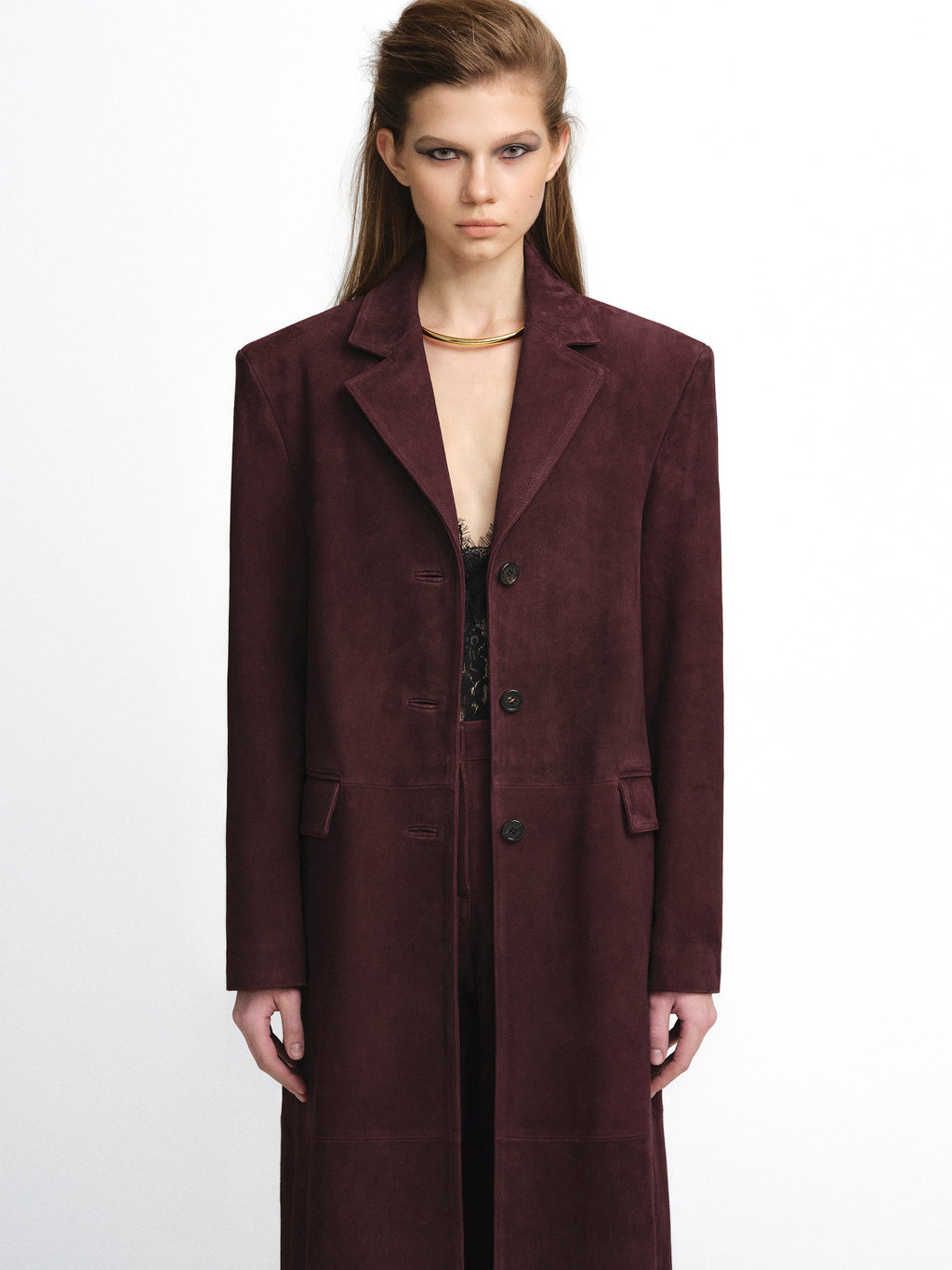Luxury Goatskin Suede City Coat