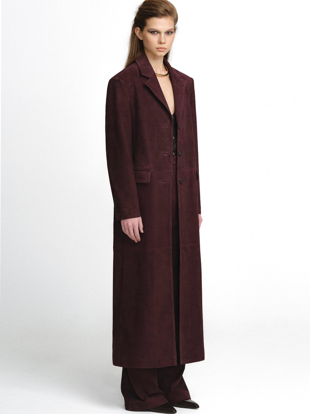 Luxury Goatskin Suede City Coat