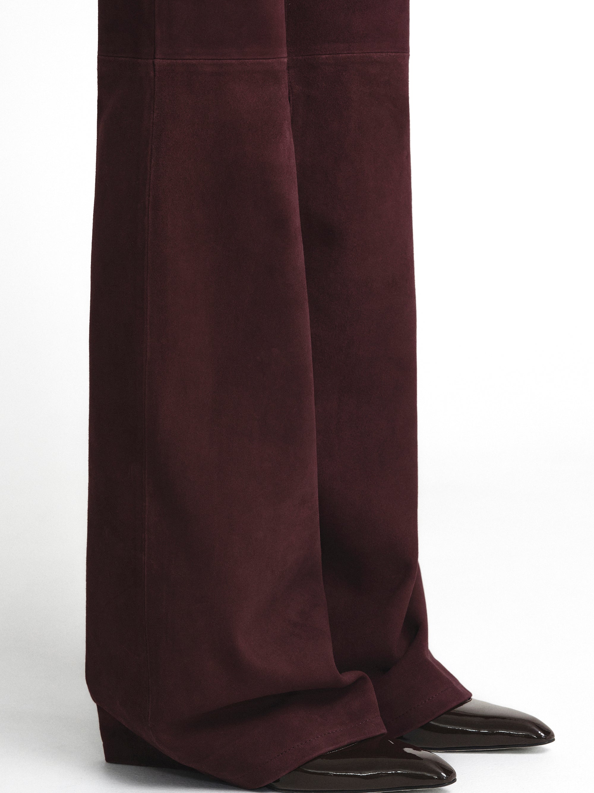Goatskin Suede Fluid Tailored Trousers