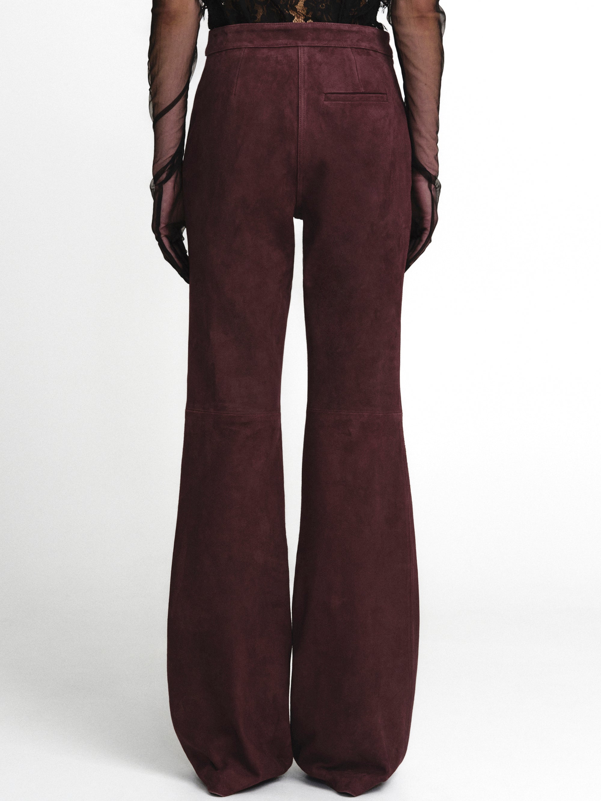 Goatskin Suede Fluid Tailored Trousers