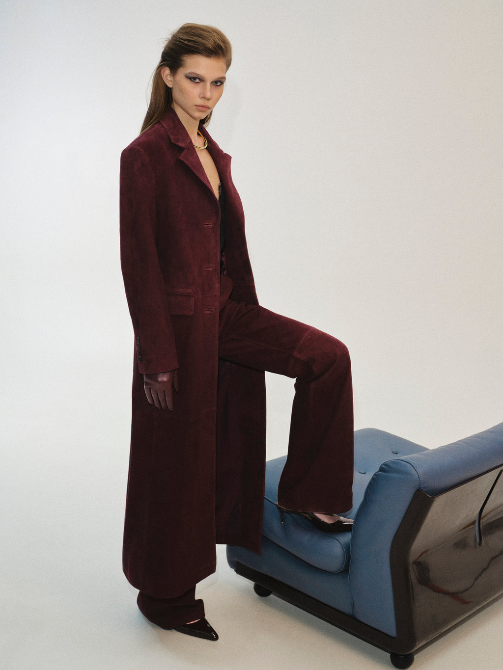 Luxury Goatskin Suede City Coat