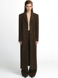Fluid Modern Goatskin Suede Longline Coat