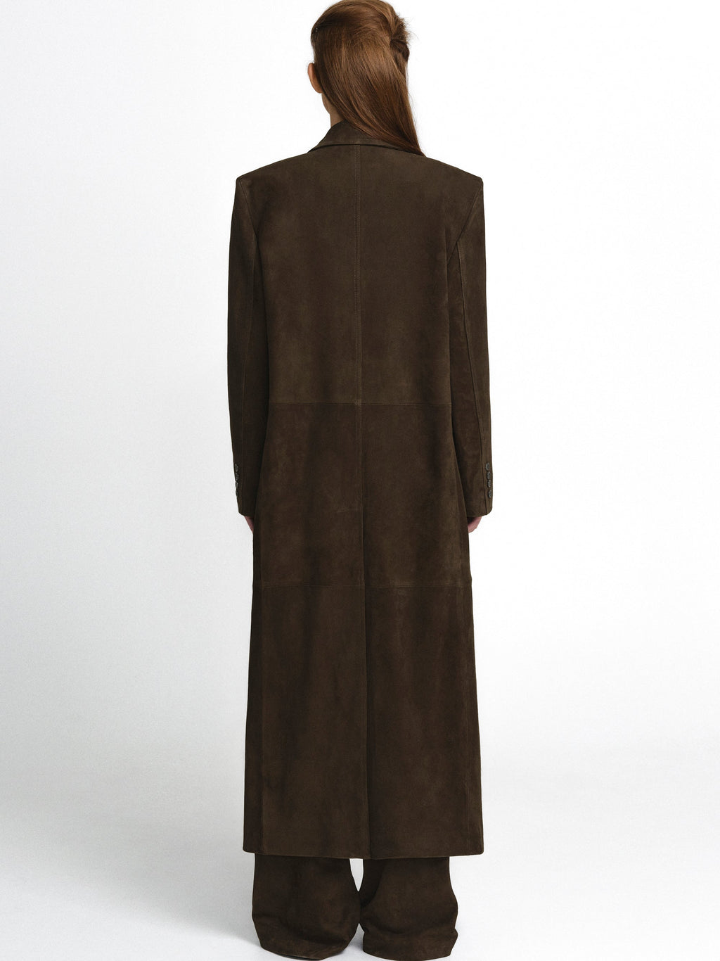 Fluid Modern Goatskin Suede Longline Coat