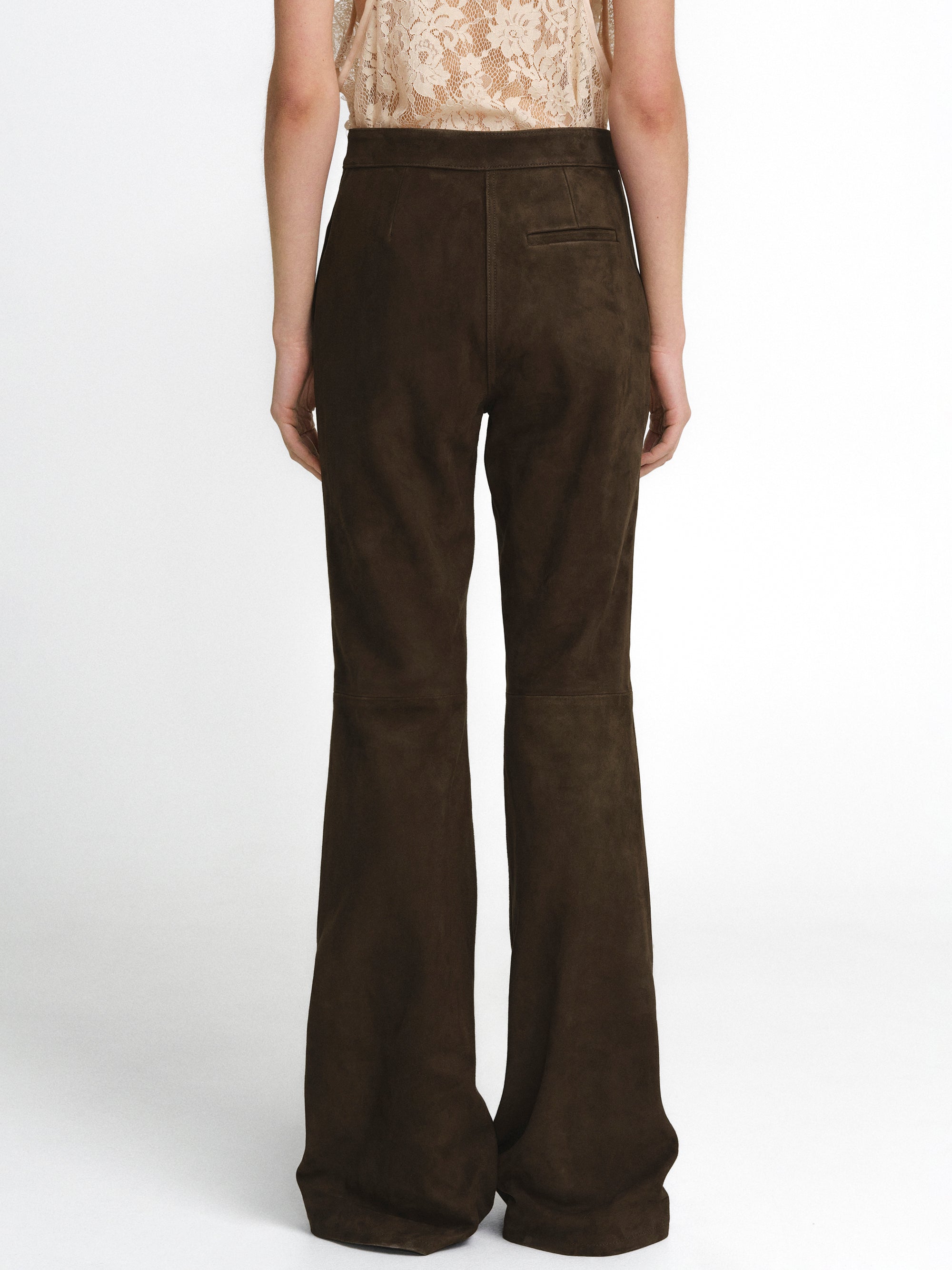 Fluid Architecture Goatskin Suede Trousers