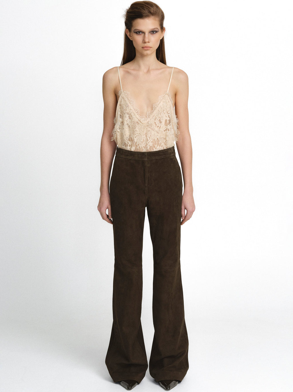 Fluid Architecture Goatskin Suede Trousers