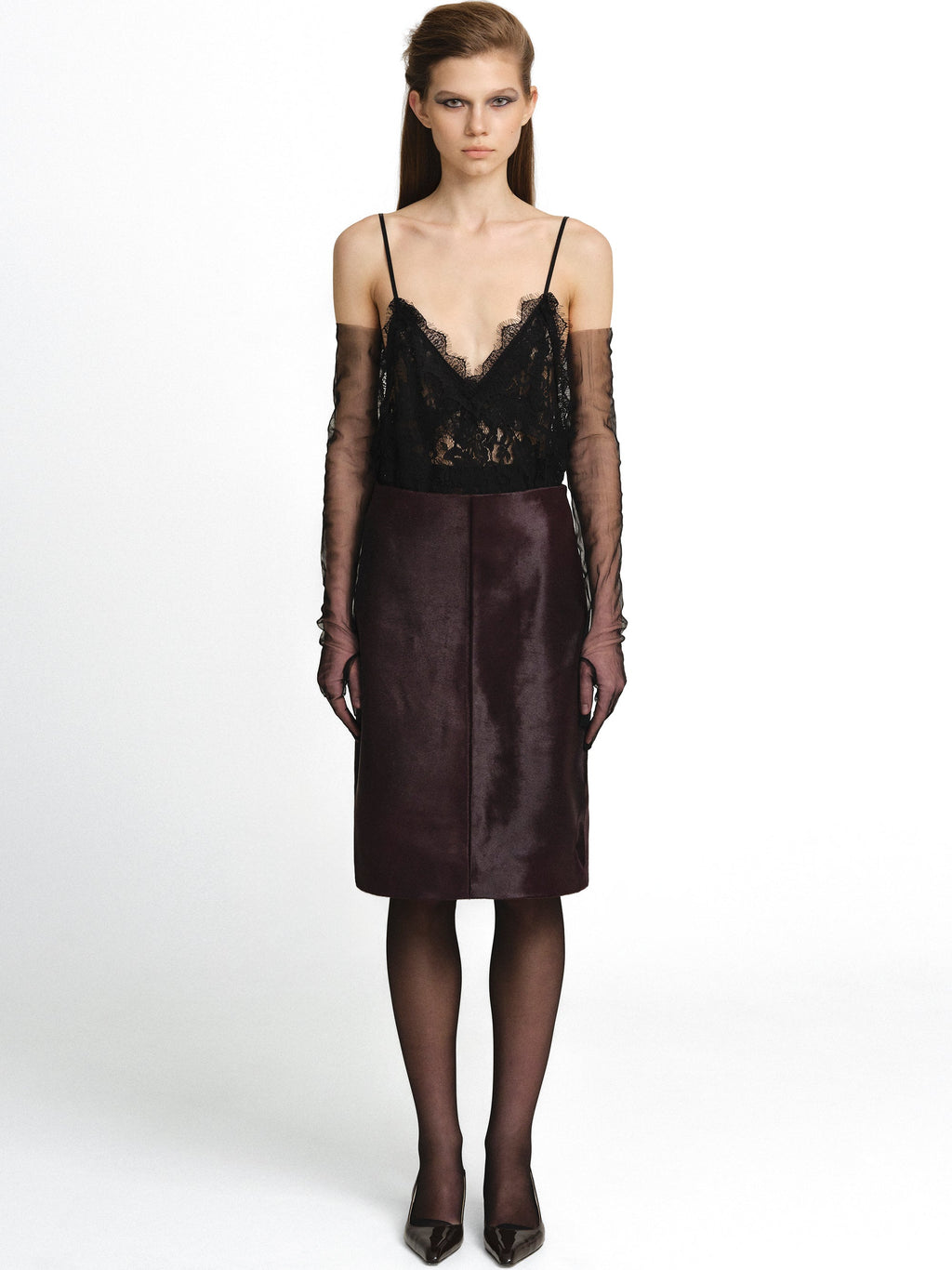 ‌Natural Grain Tailored Pencil Skirt