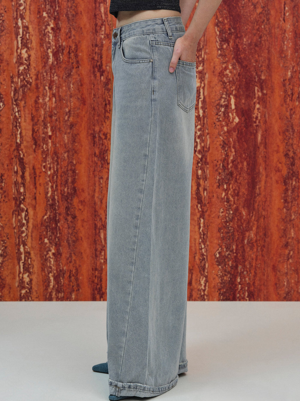 Cuffed Jeans, Light Blue