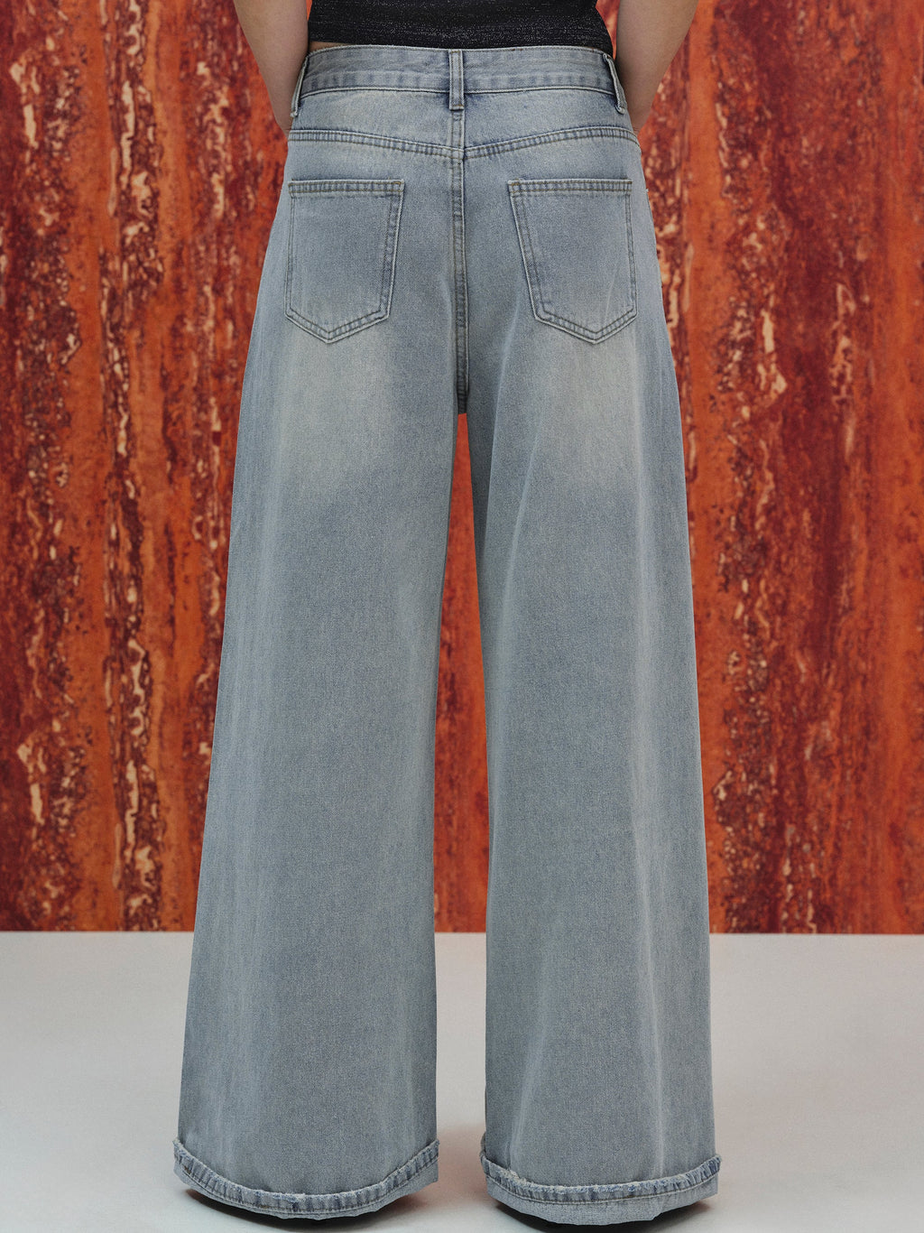 Cuffed Jeans, Light Blue