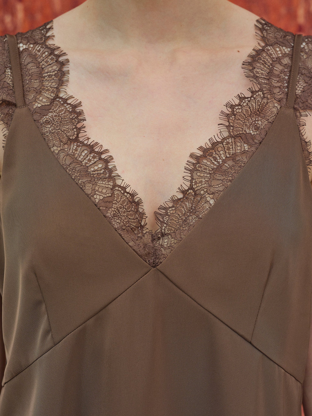 Lingerie Lace Camisole, Brown