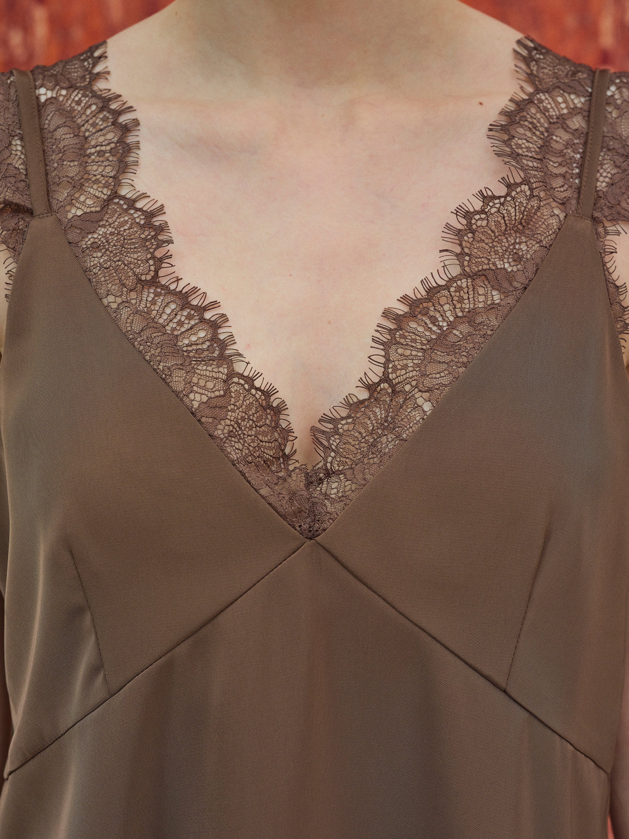 Lingerie Lace Camisole, Brown