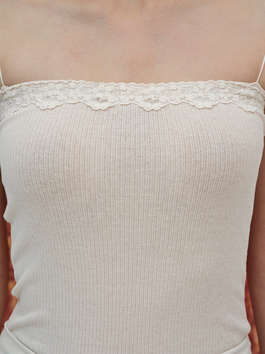Lace Patchwork Tank Top, Ivory