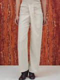 Asymmetric Twist Pants, Ivory
