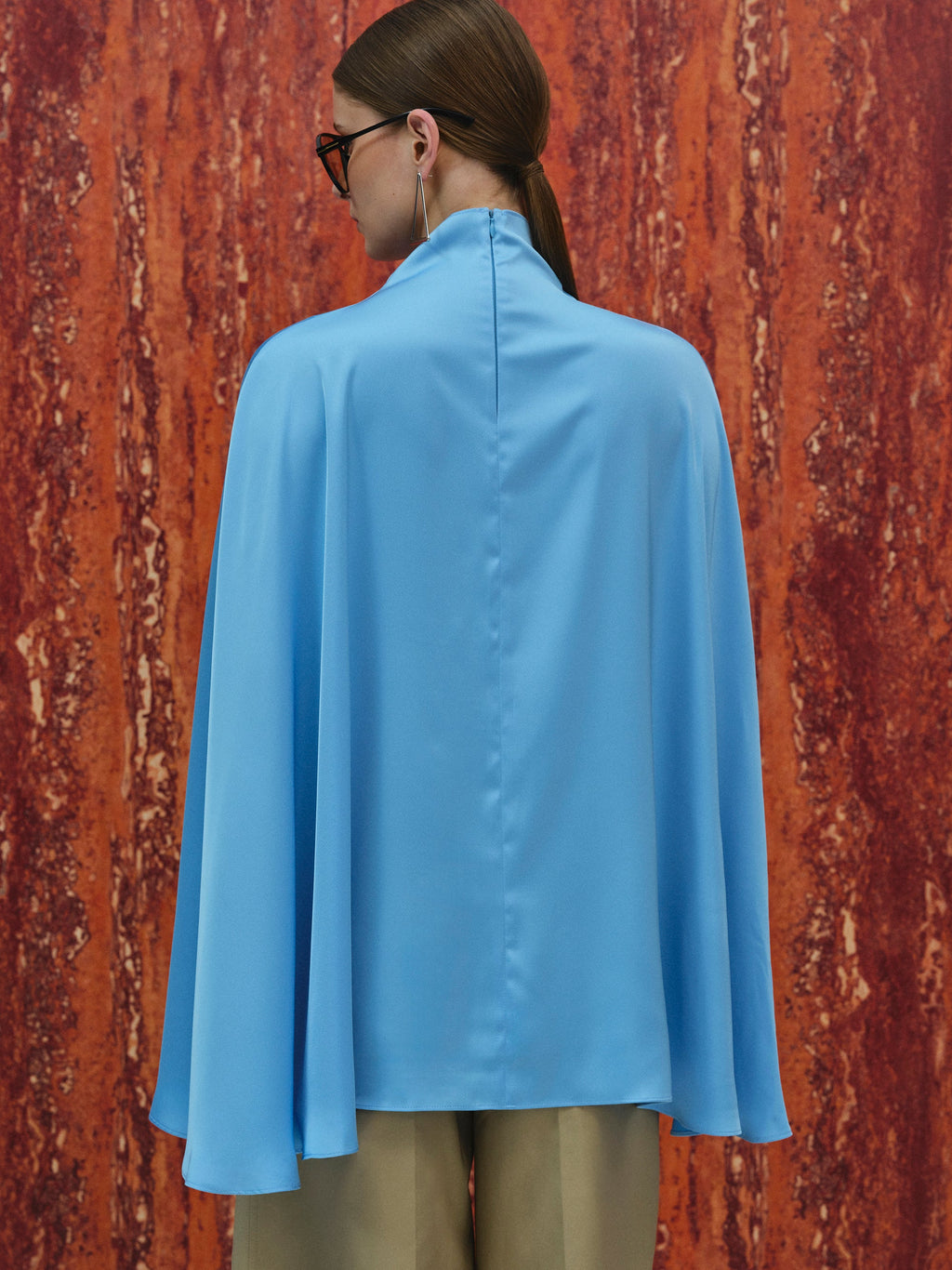 Slit-Sleeve Blouse, Azure